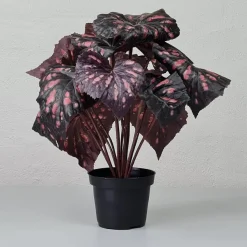 Kunstig Blomst - Rexbegonia, vinrød 30 cm.