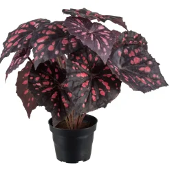 Kunstig Blomst - Rexbegonia, vinrød 30 cm.