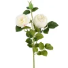 Kunstig Blomst - Rose med 2 hoveder, HVID, 60 cm