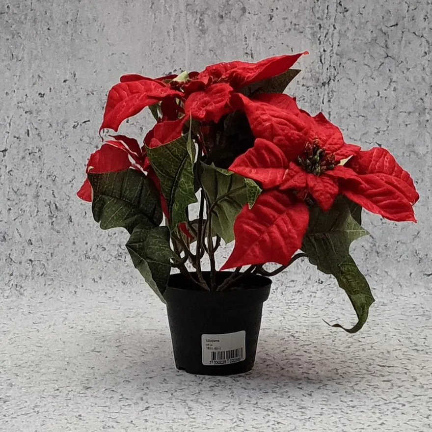 Kunstig julestjerne, rød 23 cm.