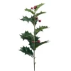 Kunstig Kristtjørn gren med bær - 48 cm