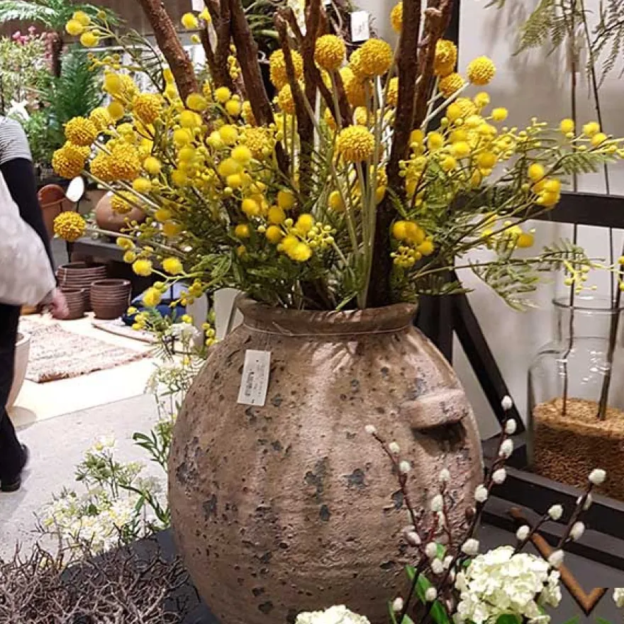 Kunstig plante - Trommestikker 60 cm. gul