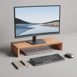 LAKE Monitor Stand i Egetræ