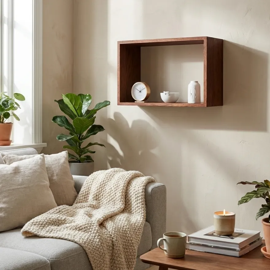 Lake Vægkasse i Egetræ - Rektangulær, Mocha
