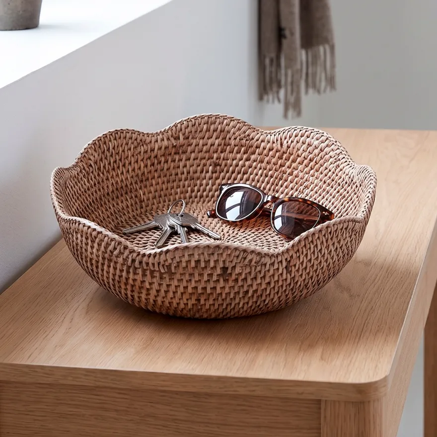 Lene Bjerre Norah Brødkurv i Rattan - Natur (Ø30 cm)