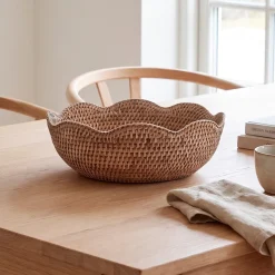 Lene Bjerre Norah Brødkurv i Rattan - Natur (Ø30 cm)