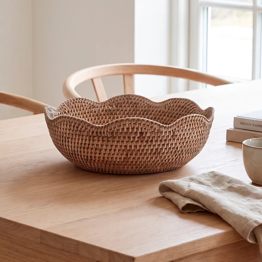 Lene Bjerre Norah Brødkurv i Rattan - Natur (Ø30 cm)