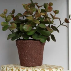 Lille kunstig eucalyptus plante i minipotte - Grøn