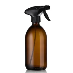 Little Pots Ravfarvet glasflaske med spray - Sort 500 ml.