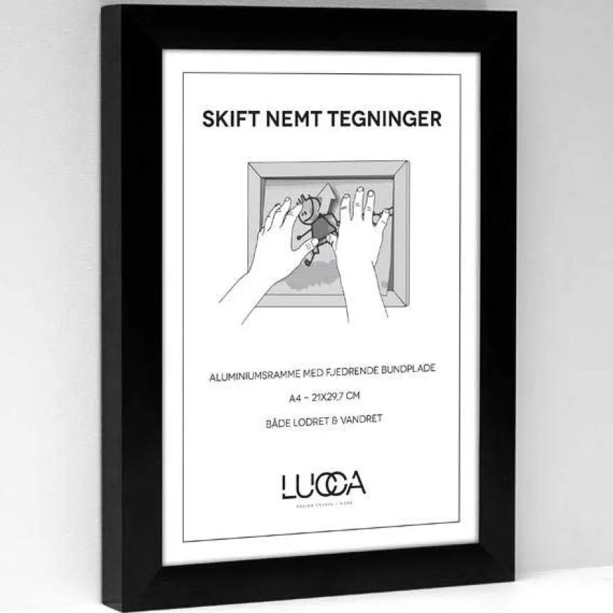 Lucca Push ramme til tegninger, SORT