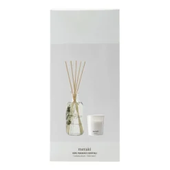 Meraki Gaveæske med Diffuser og Duftlys - Verbena & Fresh Linen