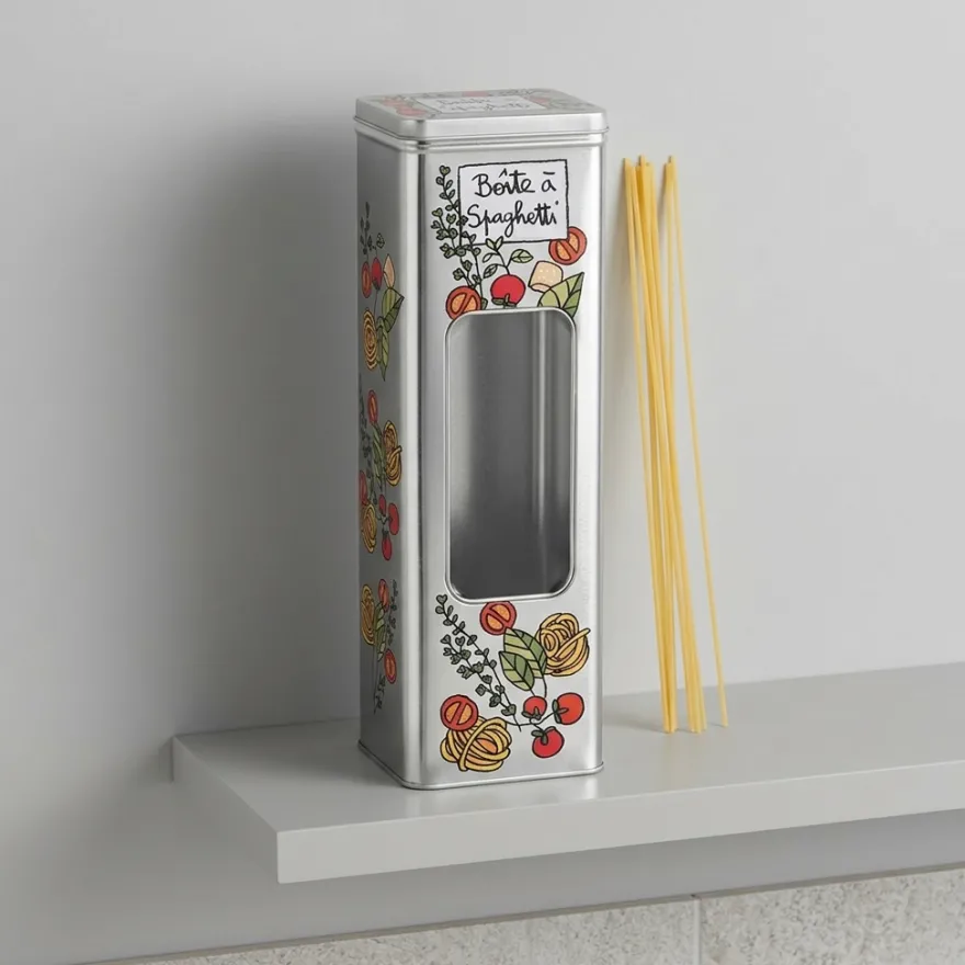 Metaldåse til opbevaring af Spaghetti, Sølv, Derrière la Porte