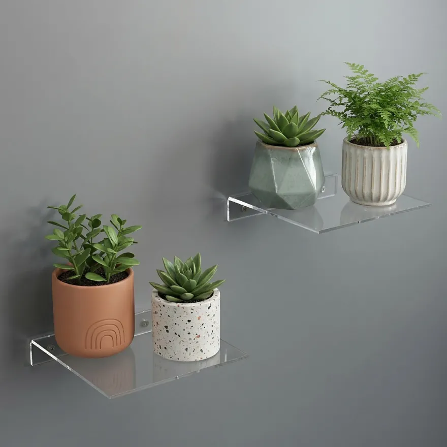 Modena akryl minihylder - Brede - Sæt med 2 stk - 14x14 cm.