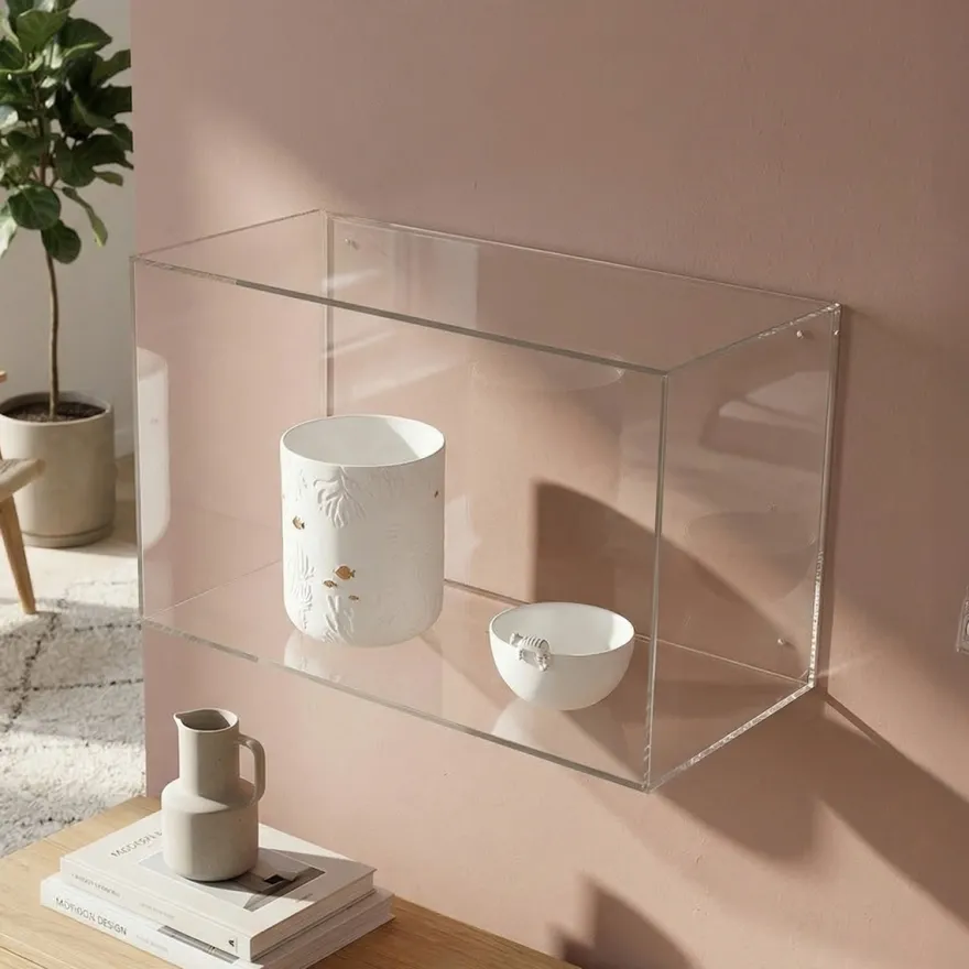 Modena Displaykasse 40x25 i akryl til vægophæng - Rektangulær