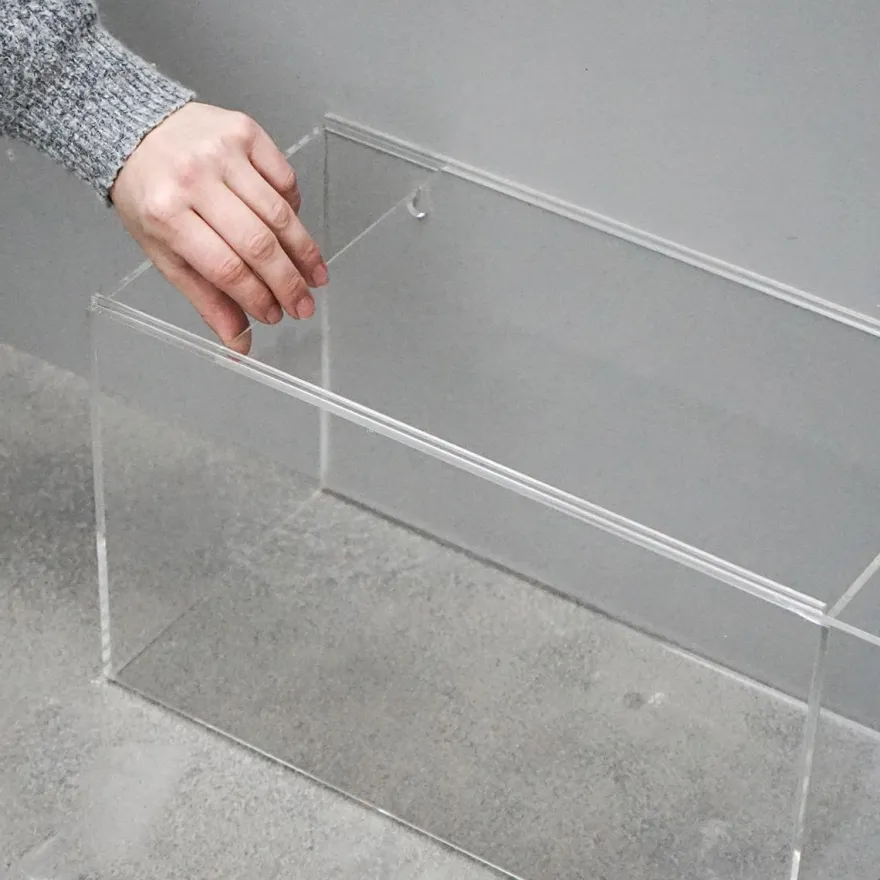Modena vægkasse 40x25 med låg - "sliding lid" - Rektangulær