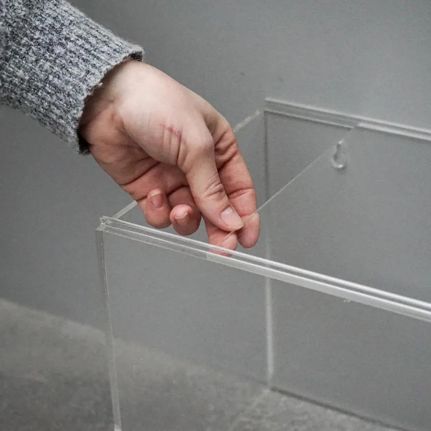Modena vægkasse 40x25 med låg - "sliding lid" - Rektangulær