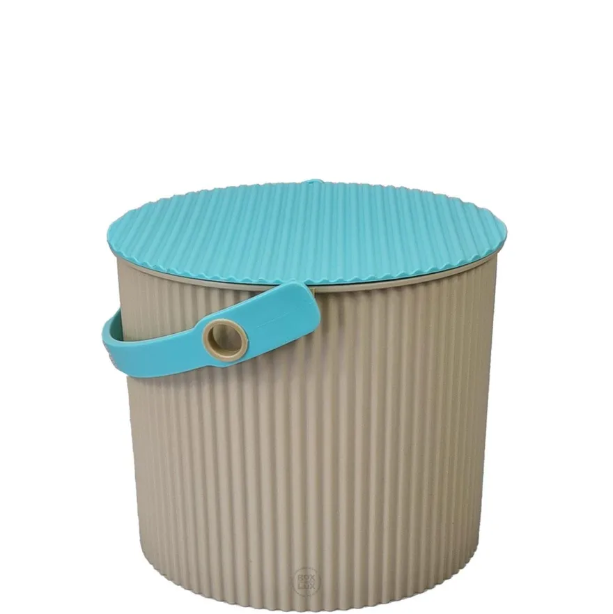 Omnioutil Plastikspand - Beige m. mint låg 8 liter