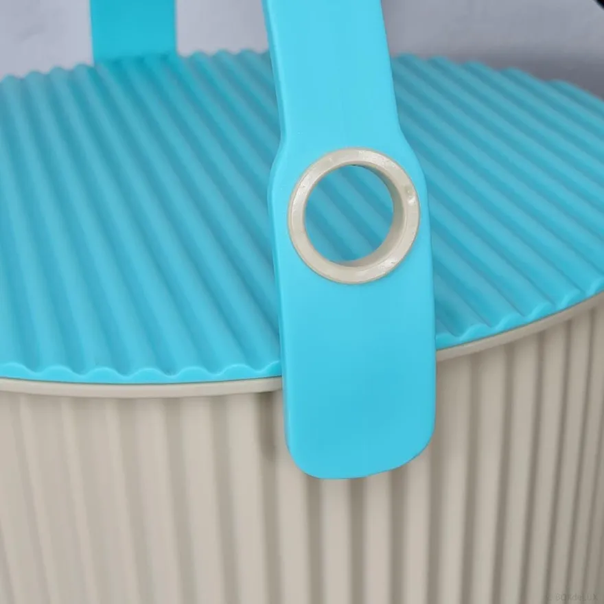 Omnioutil Plastikspand - Beige m. mint låg 10 liter