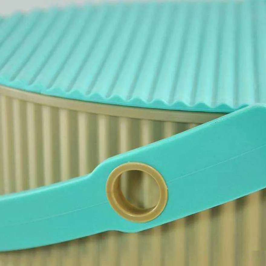 Omnioutil Plastikspand - Beige m. mint låg 10 liter