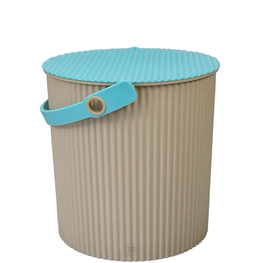 Omnioutil Plastikspand - Beige m. mint låg 10 liter