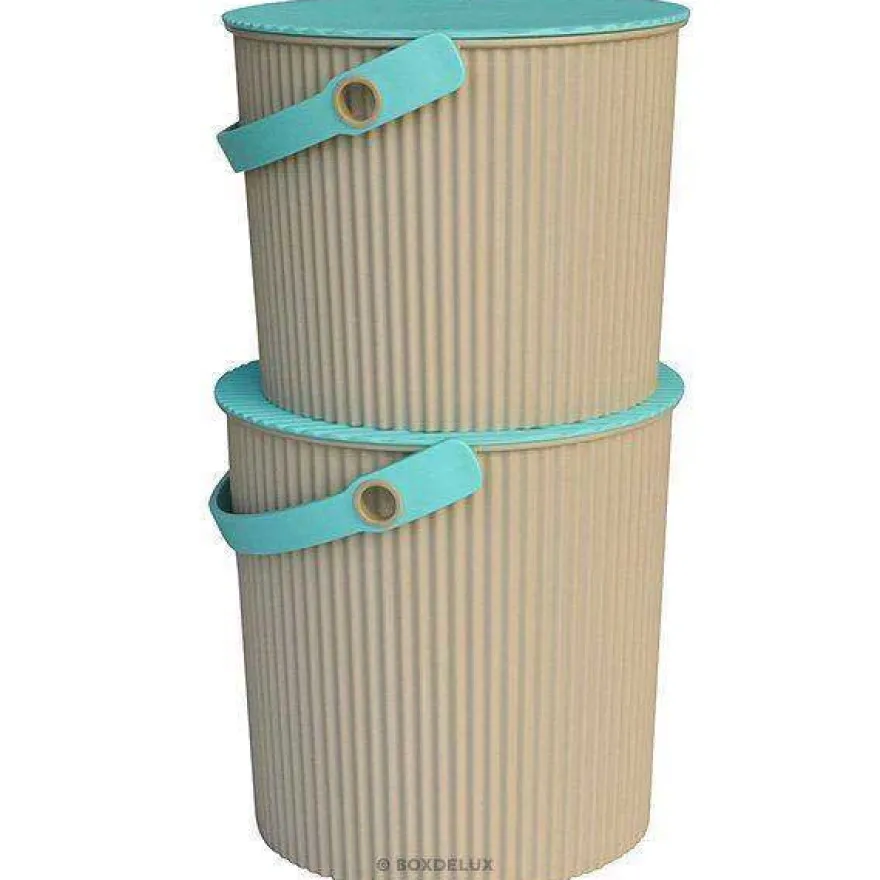 Omnioutil Plastikspand - Beige m. mint låg 10 liter