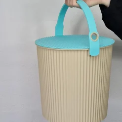 Omnioutil Plastikspand - Beige m. mint låg 10 liter