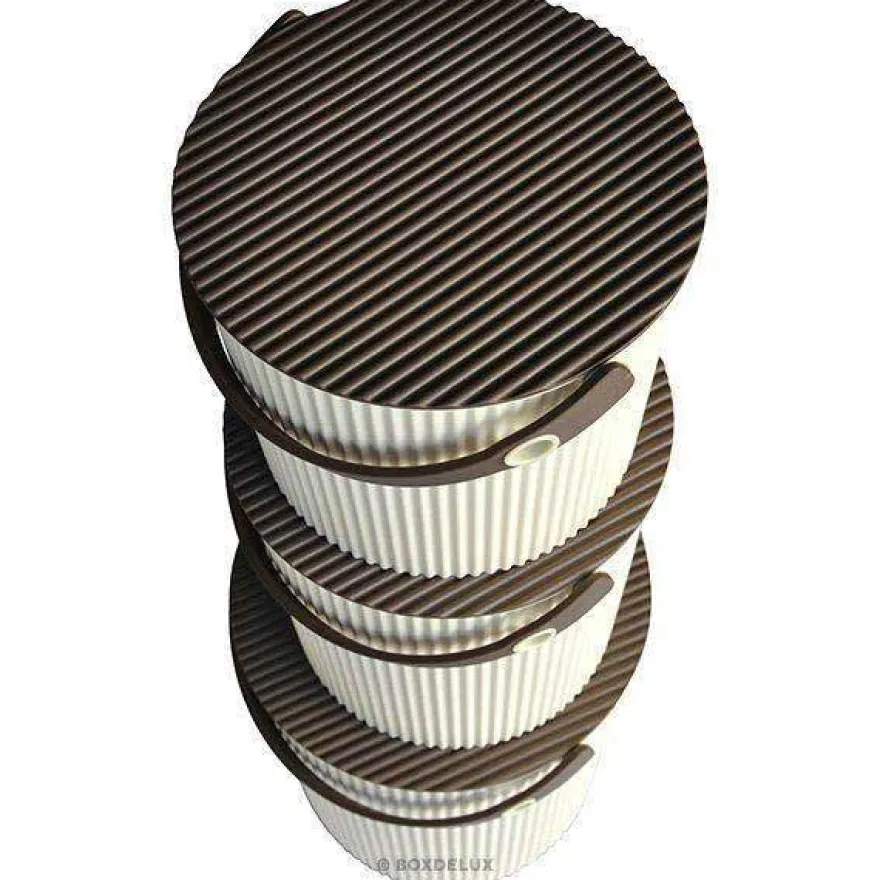 Omnioutil Plastikspand - Ivory med brunt låg 20 liter