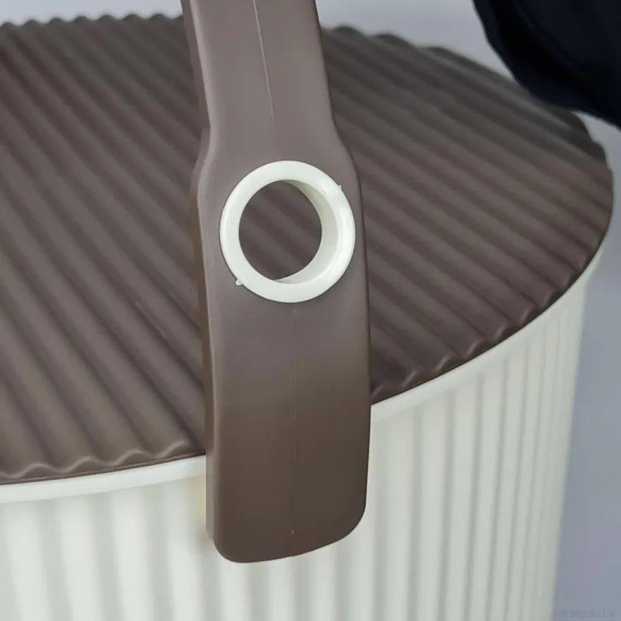 Omnioutil Plastikspand - Ivory med brunt låg 20 liter