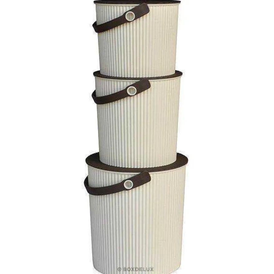 Omnioutil Plastikspand - Ivory med brunt låg 20 liter