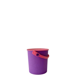 Omnioutil Plastikspand 0,7 liter - Lilla med pink låg