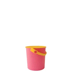 Omnioutil Plastikspand 0,7 liter - Pink med orange låg