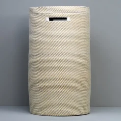 Opbevaringskurv i bambus - BALI - HVID PLAST, Large