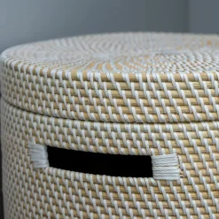 Opbevaringskurv i bambus - BALI - HVID PLAST, Small