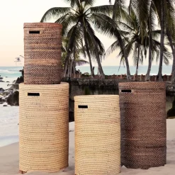 Opbevaringskurv i bambus - BALI - Lys natur, Large
