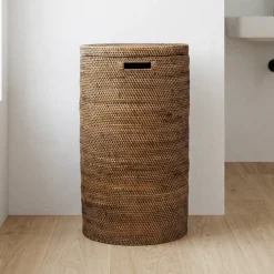Opbevaringskurv i bambus - BALI - Mørk natur, Large