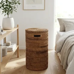 Opbevaringskurv i bambus - BALI - Mørk natur, Small