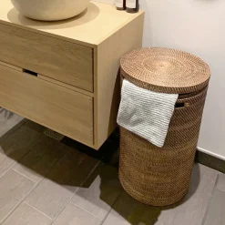 Opbevaringskurv i bambus - BALI - Mørk natur, Small