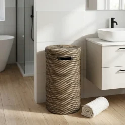 Opbevaringskurv i bambus - BALI - SORT Plast, Small