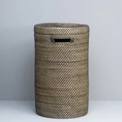 Opbevaringskurv i bambus - BALI - SORT Plast, Small