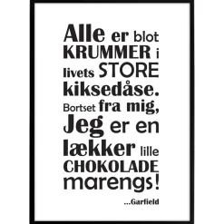 Plakat "Chokolademarengs". Sort/Hvid. Vælg Str.
