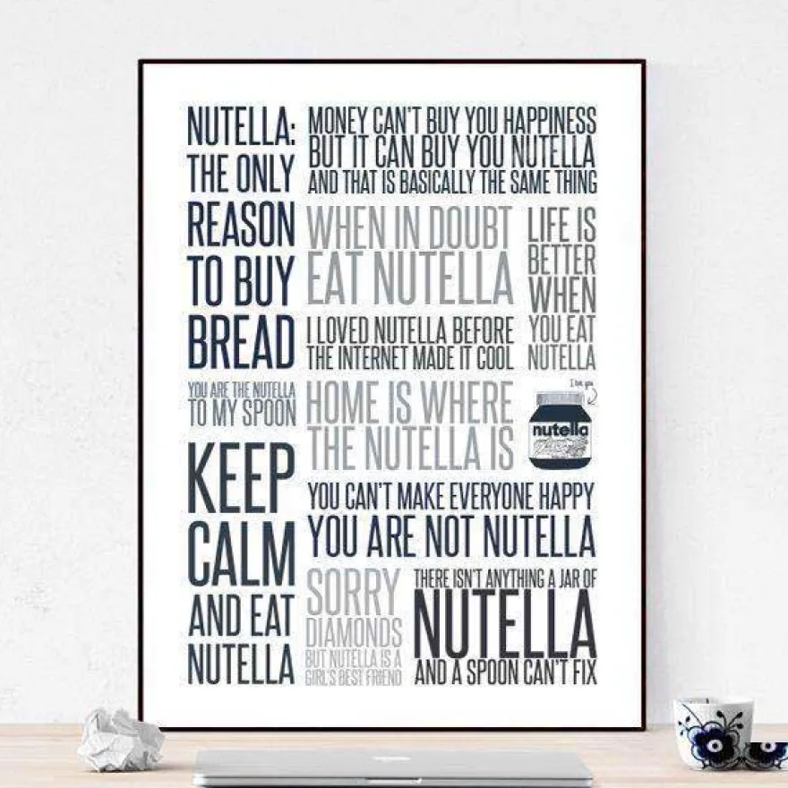 Plakat - Citatcollage - Nutella, colors