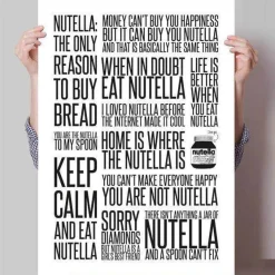 Plakat - Citatcollage - Nutella, sort/hvid