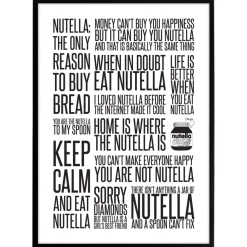 Plakat - Citatcollage - Nutella, sort/hvid