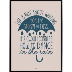 Plakat - Dance in the rain - umbrella - colors