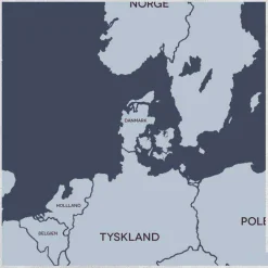 Plakat - Europakort i blå nuancer