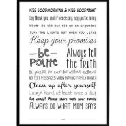 Plakat - Houserules, sort/hvid