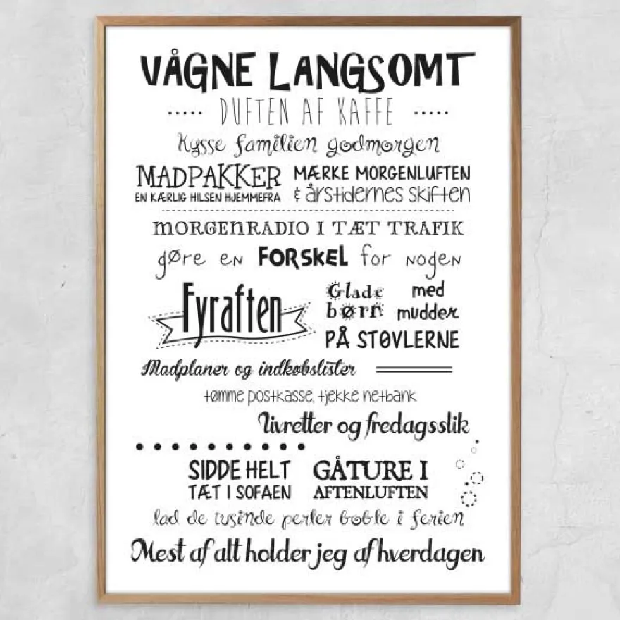 Plakat - Hverdagen sort/hvid. Vælg str.