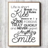 Plakat "Life is short" sort/hvid