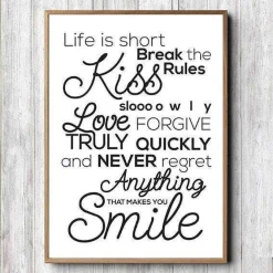 Plakat "Life is short" sort/hvid