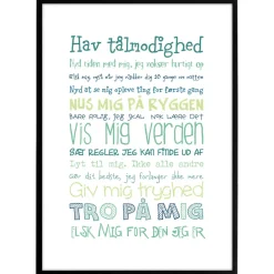 Plakat "Min baby". Str. 30x40 cm. - Vælg farve